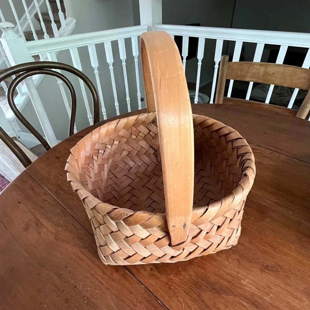 Vintage Woven Bentwood Basket